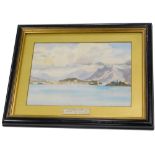 M. L. C. (19thC). Lago Maggiore Baveno, watercolour, signed, title and dated 1891 to the mount, 16cm