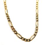 A fancy link necklace, with S and elongated sections, marked 9k, 42cm long, 15g.