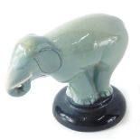 A Porcelli Chodziez figure of an elephant, on black base, printed marks beneath, 11cm high.