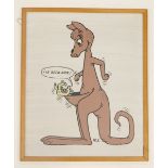 W. S. I've Been Sick, kangaroo, print, 41cm x 32cm.