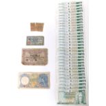 Various banknotes, Royal Bank of Scotland one pound notes, B/22999937, B/26, B/50, B49, etc. (a quan