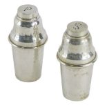 A novelty silver plated cruet set, Culinary Concepts, comprising salt and pepper pots formed as cock