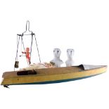 A mid 20thC doll, part motorised boat, etc. (a quantity)