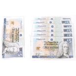 Various banknotes, Royal Bank of Scotland, Jack Nicklaus five pound notes JWN0254100, uncirculated l