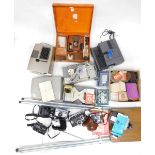 Various cameras, related items, pathescope, Kodak camera, 10cm high, various other items, Novamat pr