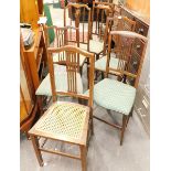 Various Edwardian mahogany bedroom chairs.