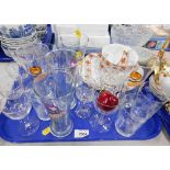 Various glassware, advertising glasses, teaware, etc. (1 tray)
