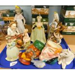 Various pottery and effects, Bossons plaque, Nao figure of a girl holding candlestick, Limited Editi