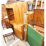 A Karcher PST222 upright vacuum cleaner, and a Parker Knoll dressing table desk, oak newspaper rack,