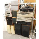 A Sony midi hi-fi system CMTNEZ7DABMP3, various others, speakers Denon, Kenwood part stacking system