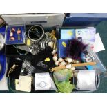Various costume jewellery and effects, cuff links, necklaces, wristwatches, etc. (1 tray)