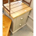 An Oak Furniture Land pedestal chest, of two drawers.