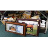 Various books and records, horse racing related, other horse related items, print, good selection of