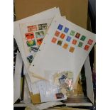 Various stamps, GB, used, QEII various accumulations, World Cup 1966 cover, etc. (1 box)