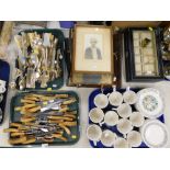 Withdrawn Pre-Sale Various cutlery, horn handled and other flatware, pictures, pri