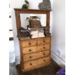 A Victorian satinwood chest of drawers and later mirror. (2) To be sold upon instructions from Vine'