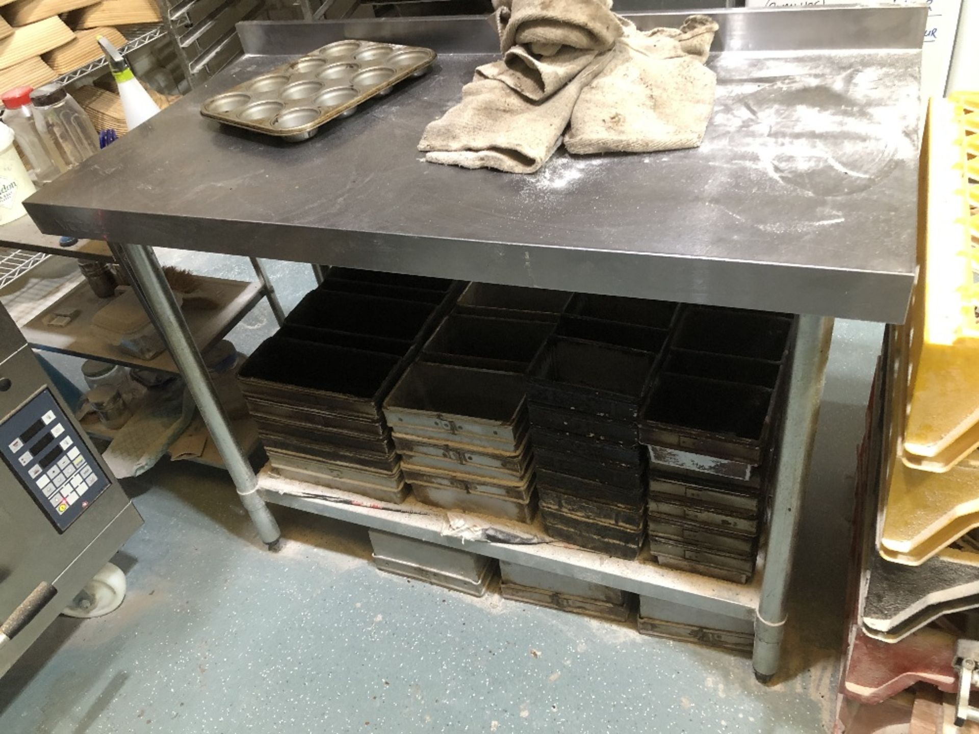 Two workbenches with beech block tops, and two others in stainless steel. (4) NB. VAT is payable on - Image 2 of 3