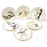 Six Royal Worcester porcelain 'The Birds Of Dorothy Doughty' dessert plates, limited edition, three