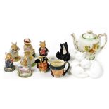 Six Royal Doulton Brambly Hedge figures, comprising Mr Toadflax, Lady Woodmouse, Dusty Dogwood, Mr A