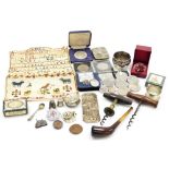 Various bygones and collectables, commemorative crowns, an Earl Mountbatten of Burma token, a 19thC