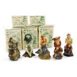 Five Wade British Myths and Legends figures, boxed, comprising Tin Mine Pixie, Mermaid, Green Man, P