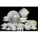 A Bing & Grondahl white glazed porcelain part dinner and coffee service, including a soup tureen and