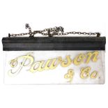 An early 20thC Perspex wall hanging advertising sign, for Pauson and Company, 70cm wide.