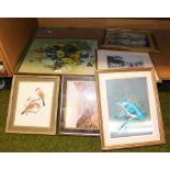 Various pictures, prints, etc., to include after Haywood Hardy, The Finish, hunting print, 16cm x 21