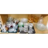 Various glassware, to include glass table lighters with metal mounts, bowls, coupe glasses, cranberr