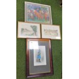 Various pictures, prints, etc., to include photographic print of a young girl in flower costume, 31c