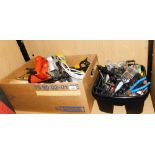 A quantity of tools, to include a Black and Decker electric circular saw, screwdrivers, paintbrushes