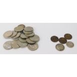 A group of coinage, comprising Churchill crowns, collector's coins, 1p pieces, 2 ½ shilling coin, et