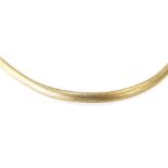 A 9ct gold articulated neck chain, of woven design with clasp and safety chain, 50cm long, 5.4g all