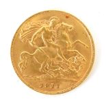 A George V half gold sovereign 1911.