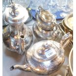A Britannia silver plated four piece tea and coffee service, with Neo Classic swag design.