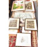 Pictures and prints, Victorian prints, oil on canvas, etc. (1 bay)