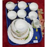 A Colclough china White Flower pattern part tea service. (1 tray)