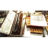 Silver plated wares, cased cutlery sets, collector's plates, knives, etc. (a quantity)