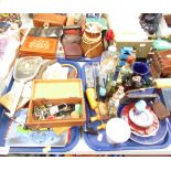 Household wares, comprising wooden boxes, locks, keys, hand mirrors, alcohol miniatures, empty perfu