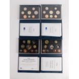 Various Royal Mint coin sets, collectors sets 1994, 1995, 1996, and 1999. (4)