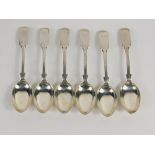 A set of six Edward VII silver teaspoons, by William Gallimore & Sons, fiddle pattern, Sheffield 190