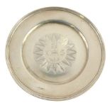 A George IV silver travelling communion Armada dish, by Rebecca Emes and Edward Barnard, set with a