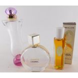 Various perfume bottles, Chanel Chance, 10cm high, and two others.