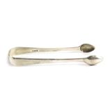 A Pair of George III silver sugar tongs, old English pattern, probably Birmingham 1809, 14cm long, 1