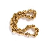 A 9ct gold rope twist bracelet, 18cm long, 4.7g.