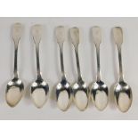 A set of six George IV York silver teaspoons, by James Barber and William Whitwell, York 1821, 13cm