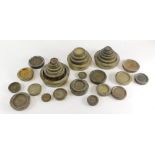 Various part and full sets of brass weights. (AF)