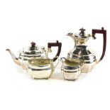 A harlequin silver four piece tea and coffee service, by Blackensee & Sons Ltd, etc., comprising cof