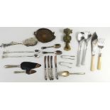 A brass Lincoln Imp door knocker, various silver plated ware, some cased, etc. (a quantity)
