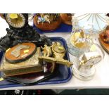 A carousel style Franklin Mint ornament, mantel clock, anniversary style clock, etc. (a quantity)